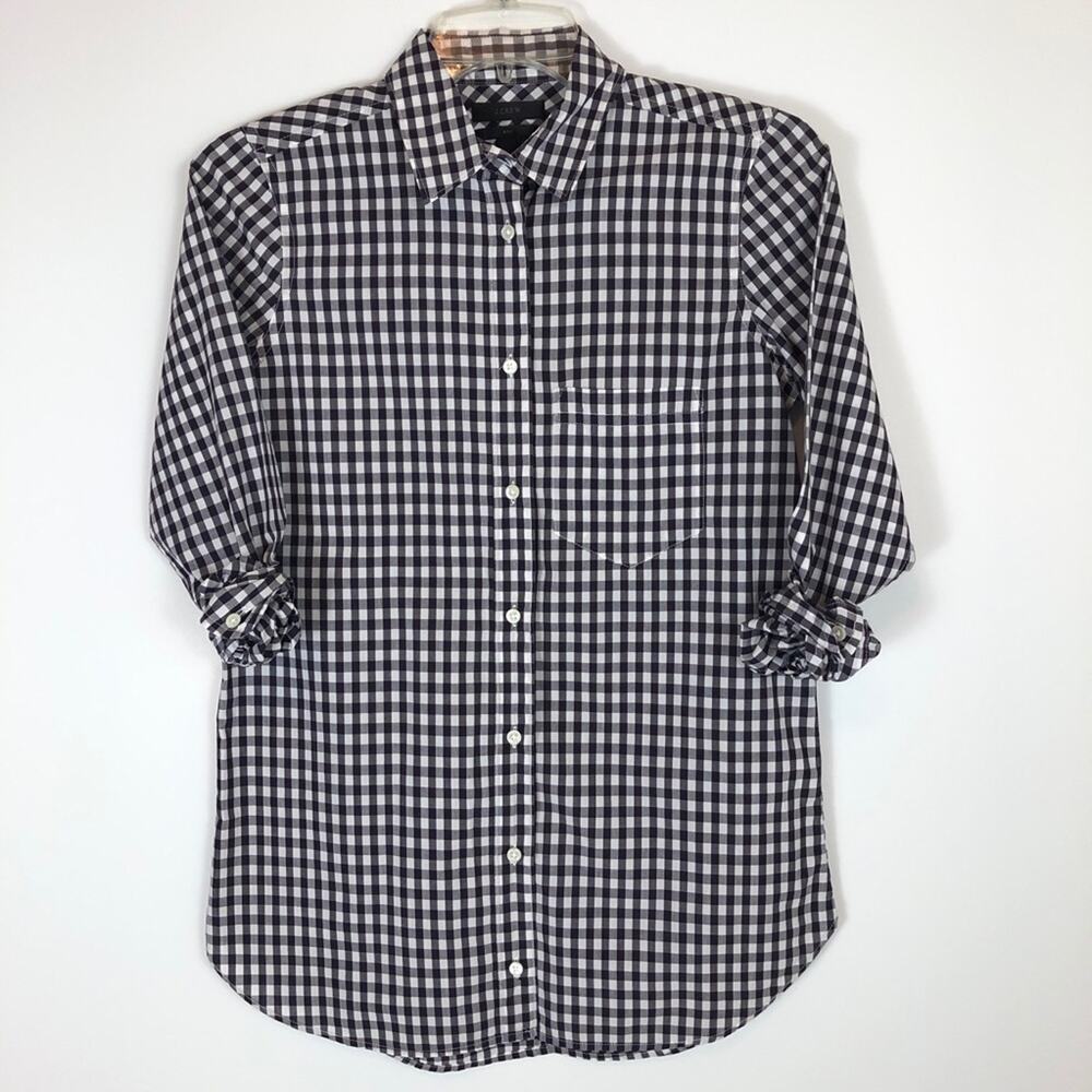 J. Crew Boy Shirt Gingham Purple Size 00